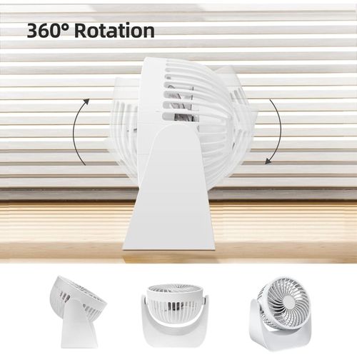 11-Inch Air Circulator Fan with 90-Degree Tilt Head and 3 Speed Settings, Ultra Quiet (30 dB), Lightweight (3 LBS)- White
