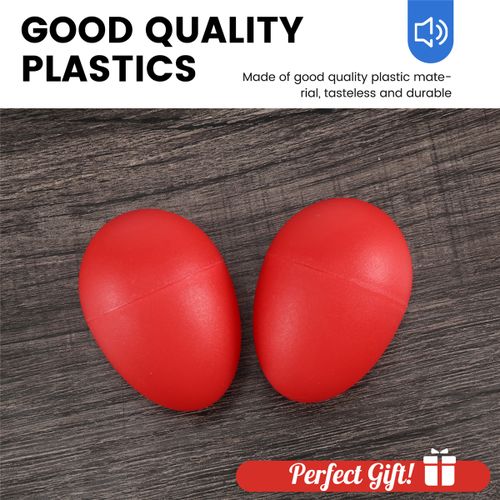 1 Pair Plastic Percussion Musical Egg Maracas Shakers red