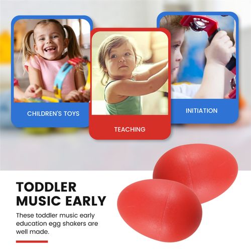 1 Pair Plastic Percussion Musical Egg Maracas Shakers red