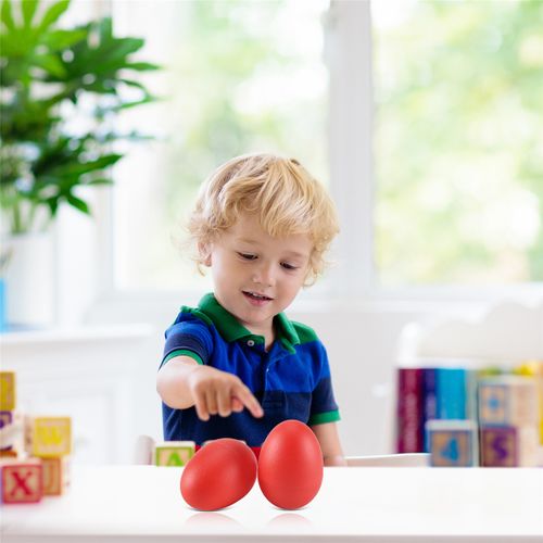 1 Pair Plastic Percussion Musical Egg Maracas Shakers red