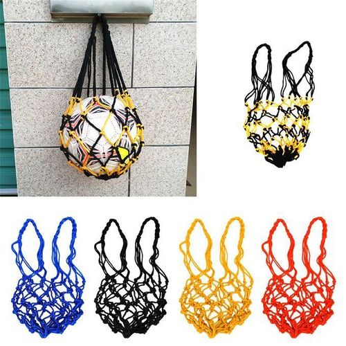 Mesh Sports Ball Bag Carrier For Volleyball Basketball Football Orange