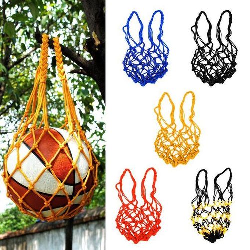 Mesh Sports Ball Bag Carrier For Volleyball Basketball Football Orange