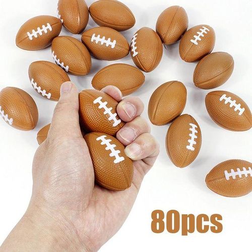 80Pcs Rugby Stress Ball, Mini Foam Sports Ball, Foam Sports