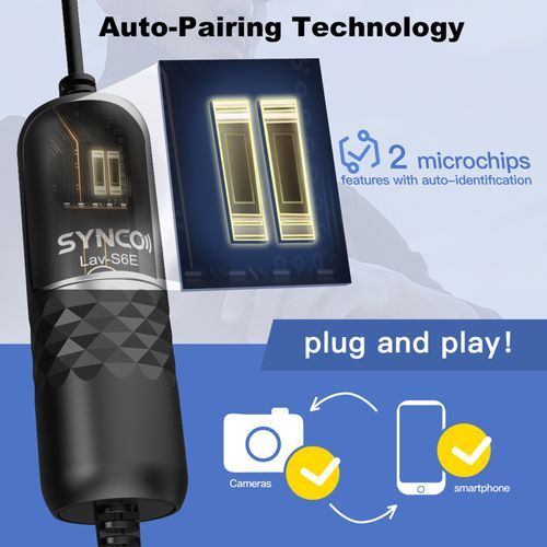 SYNCO Lav-S6E Professional Lavalier Microphone Clip-on