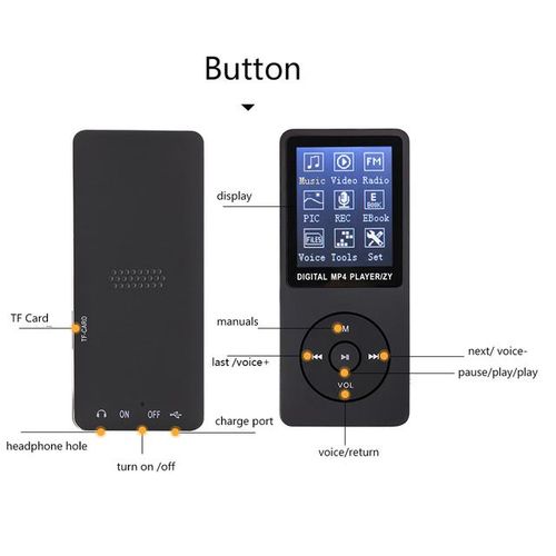 Mp4 Player Fm Radio Video Games Movie Fm Stereo Radio Jpeg Photo Browsing Functio 1.8 Inch Mp3 Players