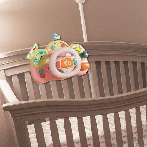 Steering Wheel Toy Turning Pressing Portable Pushing Pink