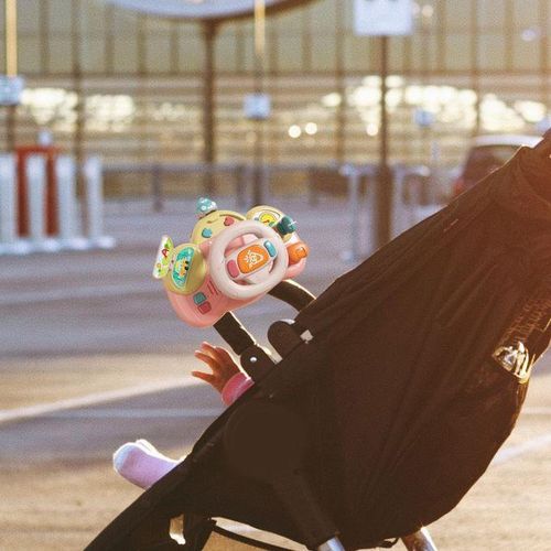 Steering Wheel Toy Turning Pressing Portable Pushing Pink