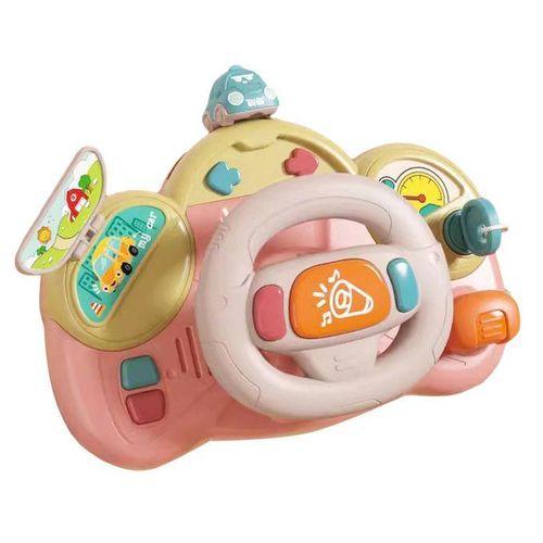 Steering Wheel Toy Turning Pressing Portable Pushing Pink