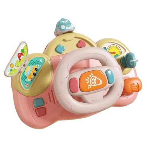 Steering Wheel Toy Turning Pressing Portable Pushing Pink