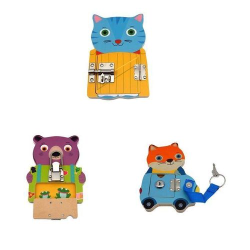 3pcs Busy Board For Toddlers Unlock Toys Fine Motor Skills Travel Toys