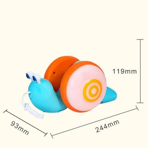 Cute Plastic Snail-shaped Drag Toddler Toys Walk Lighting Music Blue