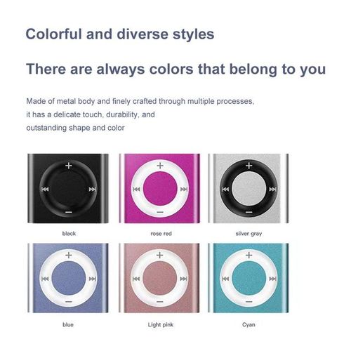 Mini Mp3 Walkman Metal Clip-On Sports Music Player Build In Speaker 180mah Touch Tone Rechargeable Support Tf Card For Kids