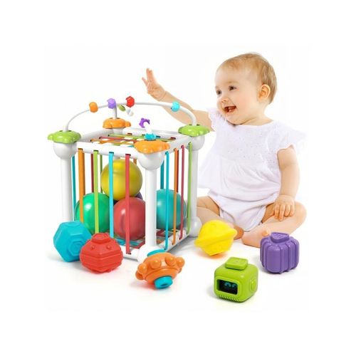 Shape Classification Cube Toy For 6 Months+ Baby, Sensory Toy For 12 Months Baby, Montessori Toddler Toy For 1-2 Years Old Baby,