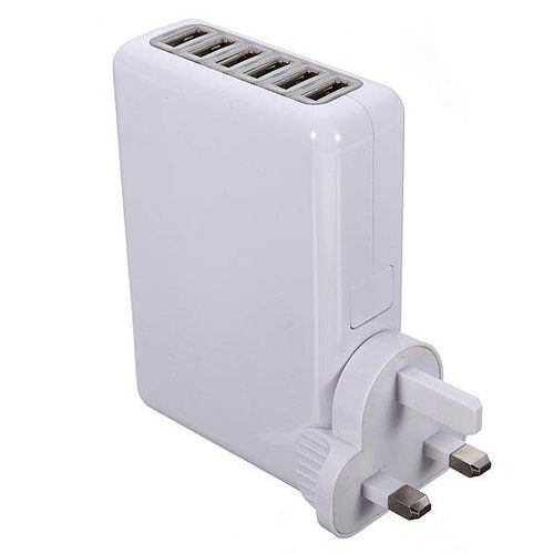 6-Port USB Quick Charger Phone Wall Charger Adapter With Digital Display UK British style