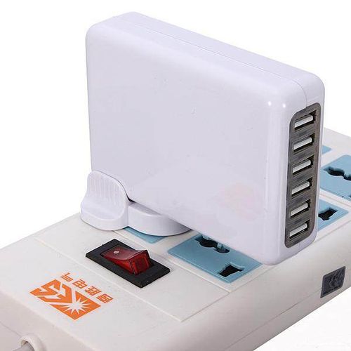 6-Port USB Quick Charger Phone Wall Charger Adapter With Digital Display UK British style