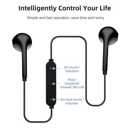S6 Sport Wireless bluetooth headset Wireless headphones Stereo bass headphones music earphons game earphons with Mic for Xiaomi