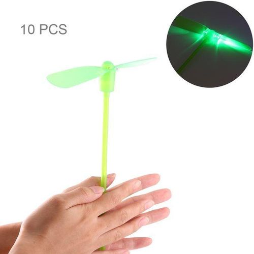 10 PCS Amazing LED Light Flying Bamboo Dragonfly Toy,