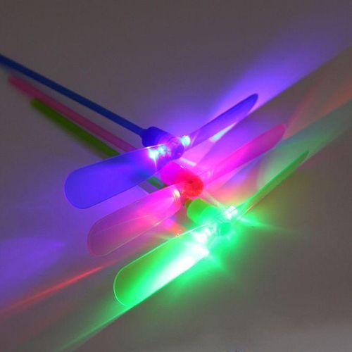 10 PCS Amazing LED Light Flying Bamboo Dragonfly Toy,