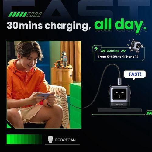 UGREEN RG 30W USB C Charger, Nexode Robot GaN Fast Charger