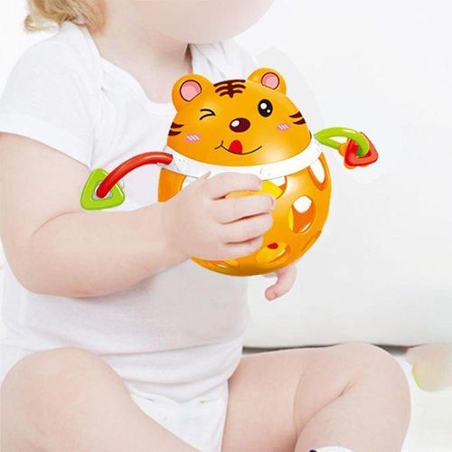 Infant Rattle Toy Grab And Spin Grasping Teether Educational Tiger