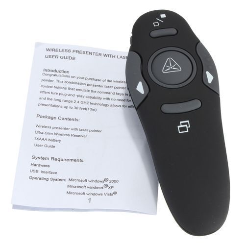 2.4GHz Powerpoint Presenter Clicker Presentation Remote Pointer- Black