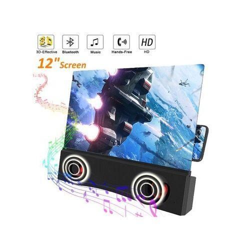 Rechargeable Bluetooth Speaker 3D HD Mobile Phone Magnifier Projector Screen Amplifier Stand 12inch