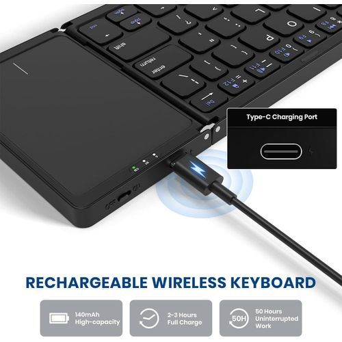 Mini Bluetooth Foldable keyboard with Touchpad