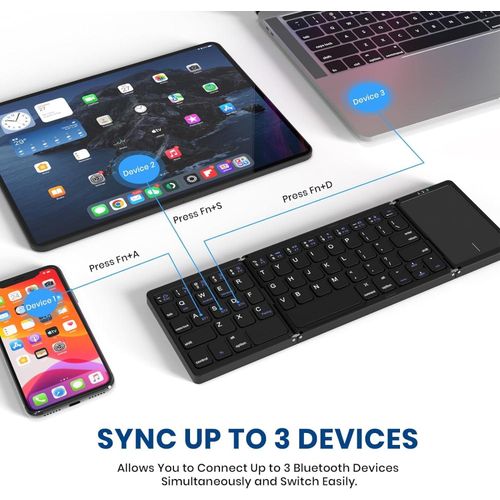 Mini Bluetooth Foldable keyboard with Touchpad