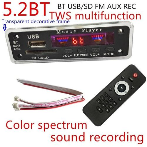 New Product Promotion 12v Tws Decoder Spectrum Display Intelligent 5.2bt Recording Module Recording Mp3 Decoding Board