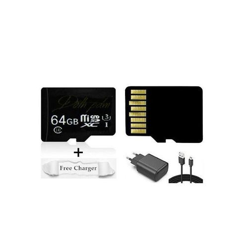 64GB Memory SD Card + Free Charger 64GB - Black