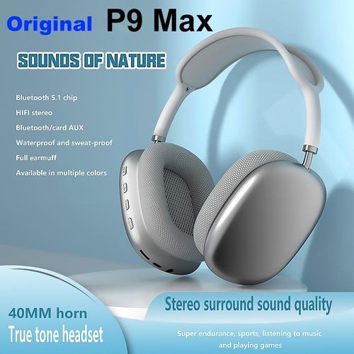 Original Air Max P9 Pro Headphones Wireless Bluetooth Noise Cancelling Mic Pods Over Ear Sports Gaming Headset For Apple iPhone