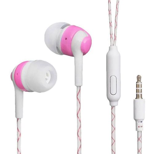 New Luminous Earphone With Microphone Glow In The Dark Headphones Earbuds Headset for Samsung Xiaomi,Pink NO5115