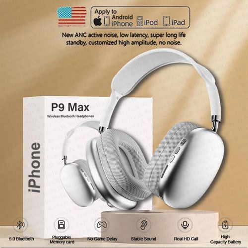 Air Max P9 Pro Wireless Bluetooth Headphones Noise Cancelling Mic Pods Over Ear Sports Gaming Headset For Apple iPhone Earphones