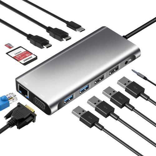 Type-C To  HDMI 12 In 1- Grey