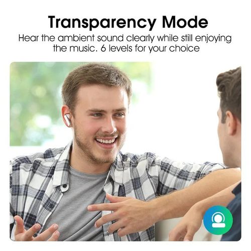 QCY HT05 ANC Wireless Earphones 40dB Active Noise Cancelling Bluetooth 5.2 Headphones 6 Mic ENC HD Call Headset