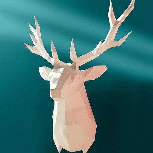 Multi Color Deer Animal Wall Decor Home Decoration Paper Model,Low Poly 3D Papercraft,Handmade DIY Craft RTY221