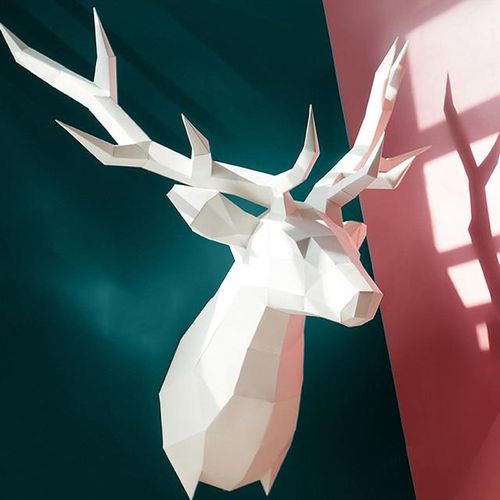 Multi Color Deer Animal Wall Decor Home Decoration Paper Model,Low Poly 3D Papercraft,Handmade DIY Craft RTY221