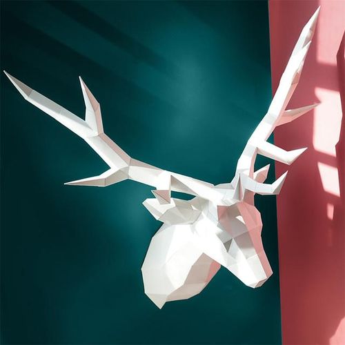 Multi Color Deer Animal Wall Decor Home Decoration Paper Model,Low Poly 3D Papercraft,Handmade DIY Craft RTY221
