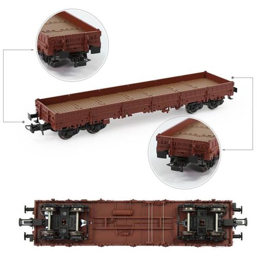 Evemodel Trains - HO Scale 40' Low-side Flat Car 1:87 Model Wagon Painted Unlettered C8764