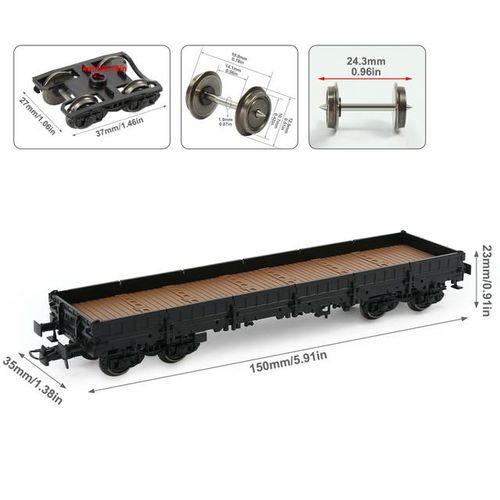 Evemodel Trains - HO Scale 40' Low-side Flat Car 1:87 Model Wagon Painted Unlettered C8764