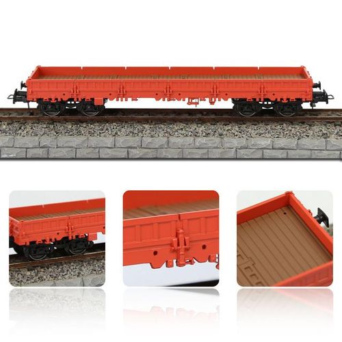 Evemodel Trains - HO Scale 40' Low-side Flat Car 1:87 Model Wagon Painted Unlettered C8764