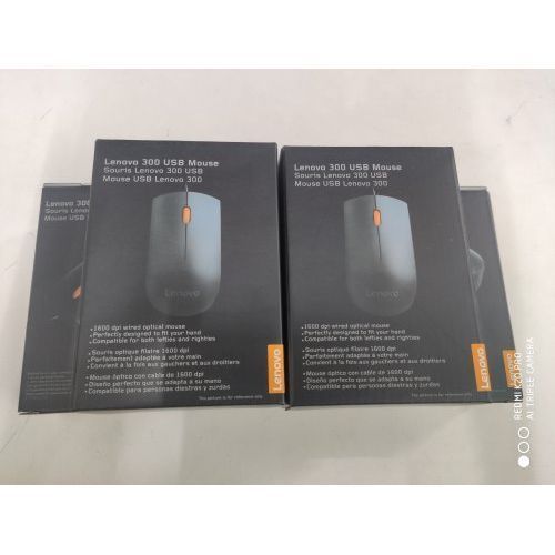 Lenovo 300 Wired Plug & Play USB Mouse – Black