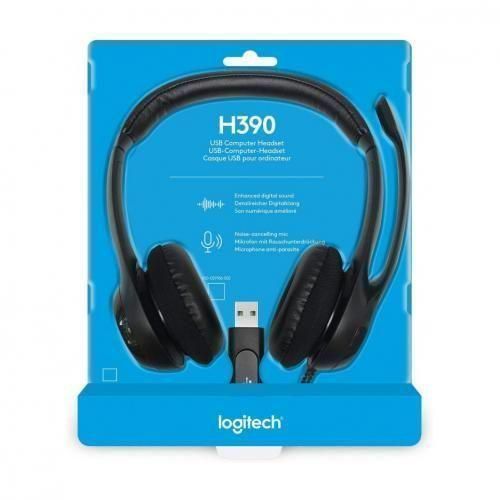 Logitec H390 Wired USB Noise-Cancelling Headset  -Black