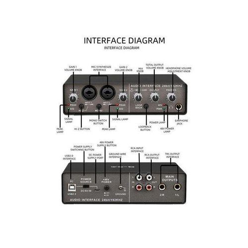 Q-24 USB Recording Sound Card Audio Mixer 4-Channel