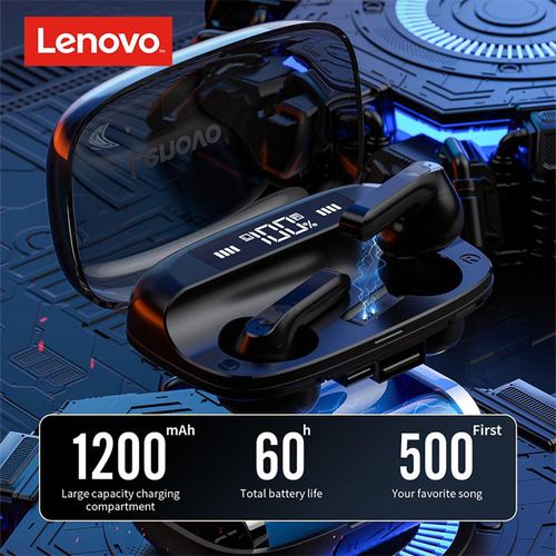 Lenovo QT81 Wireless Earphone 1200 mAh Bluetooth 5.0 Headphones AI Control Gaming Headset Stereo Bass Dual Mic Noise Reduction