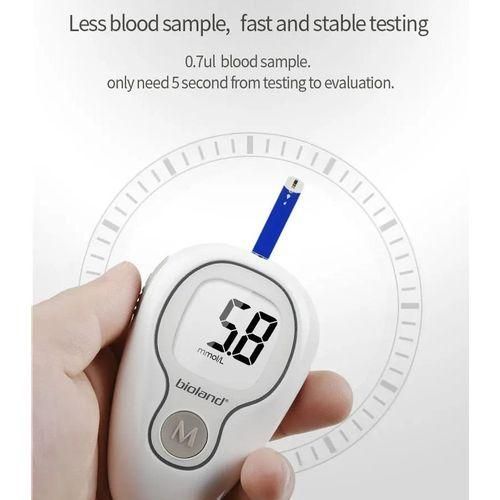 Bioland Diabetes Digital Gluco Meter Sensor Blood Sugar Monitor Kit Glucose Testing Glucometer Machine