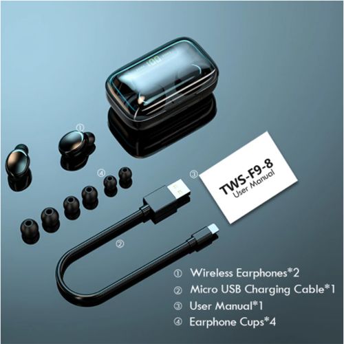 F9 Tws Earphones Bluetooth Headset Gamer V5.3 Chip Touch Control Phone Handfree Blutooth Earphone Wireless In-ear Headphones