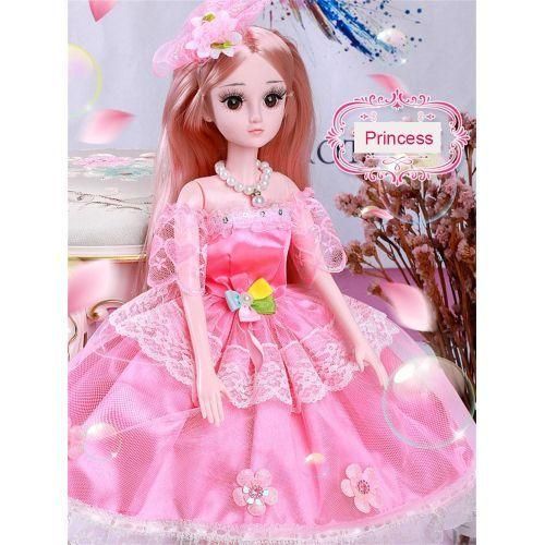 Movable Jointe Dolls 3D Eyes Girls Toys With Beautiful Dress