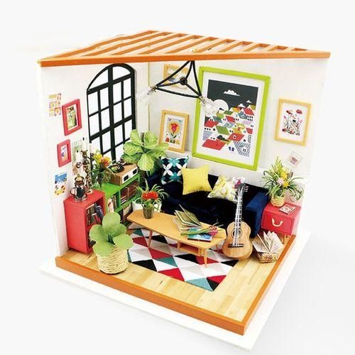 DIY Cottage Handmade Model Creativeembled Art House, Style:Cass Musical Living Room