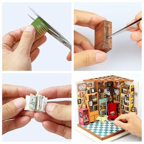 DIY Cottage Handmade Model Creativeembled Art House, Style:Cass Musical Living Room